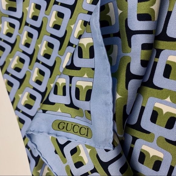 Rare Vintage Gucci Silk Scarf - Exclusive Geometric Design - Made in Italy - Picture 13 of 16